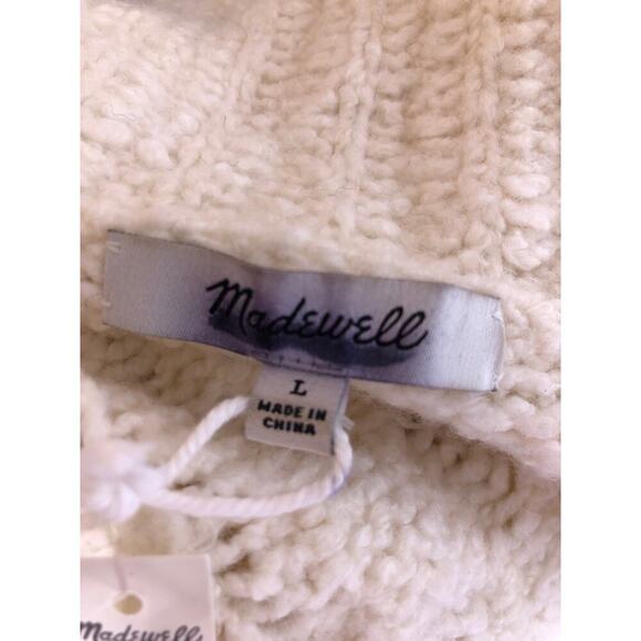 Madewell Cotton Merino Wool Sweater Cable Knit Blend  NWT L - Picture 8 of 11